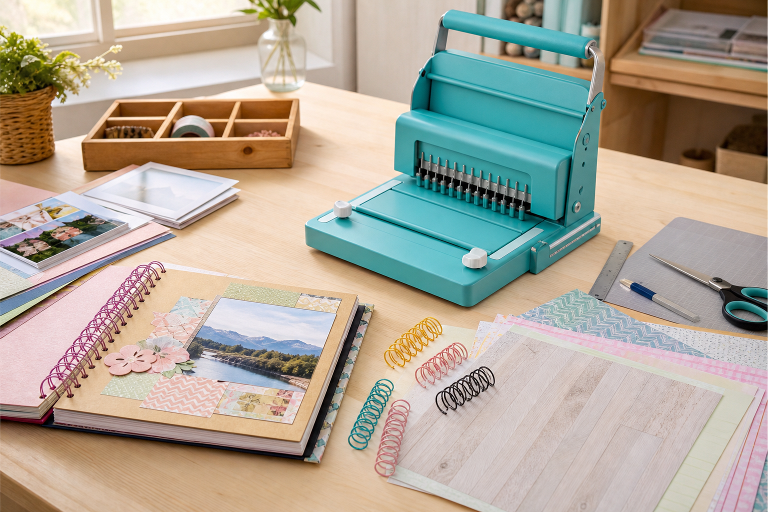 Preparación de tapas y páginas para encuadernar un álbum de scrapbooking