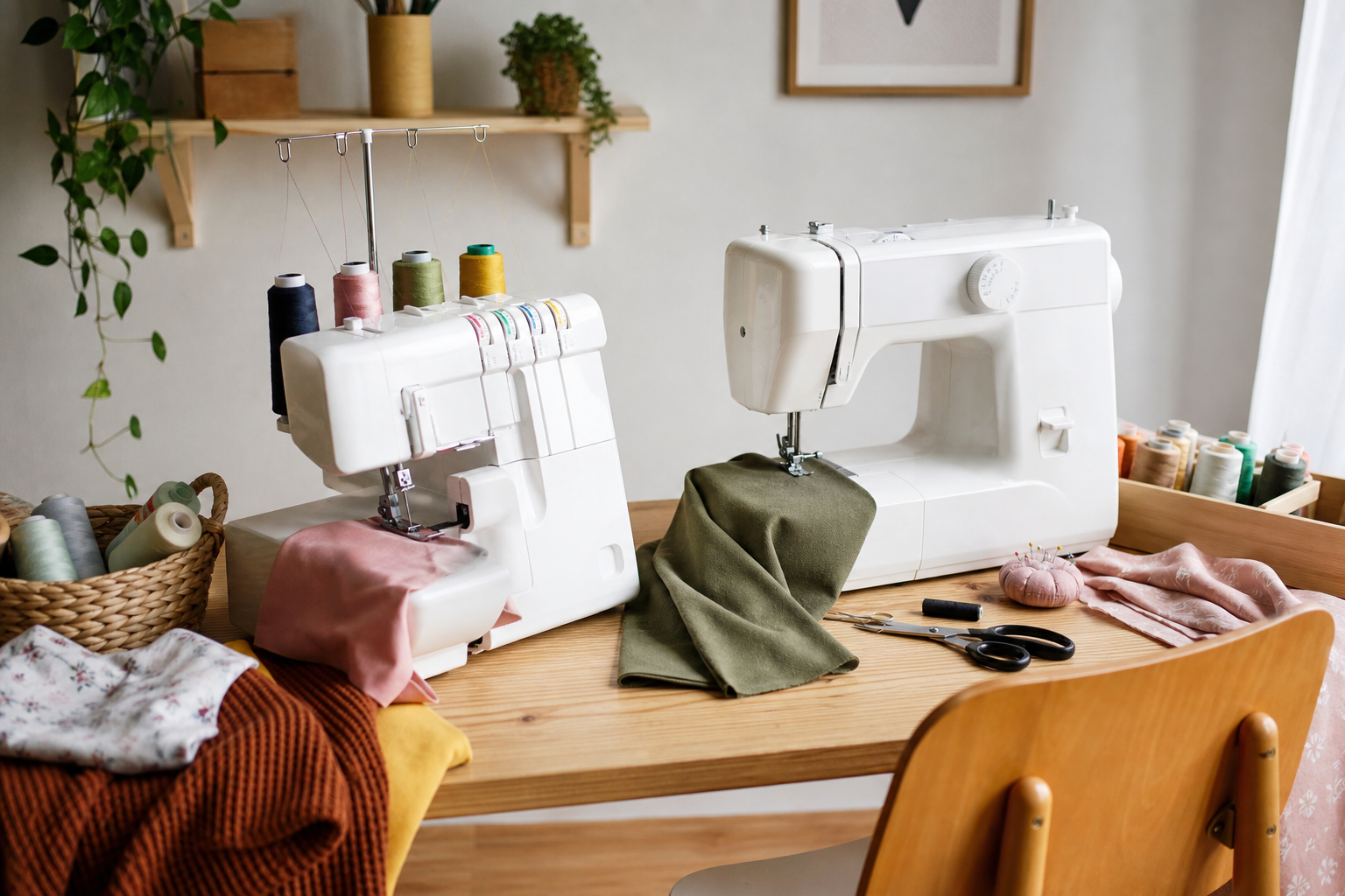 Comparativa entre una máquina de coser y una remalladora overlock
