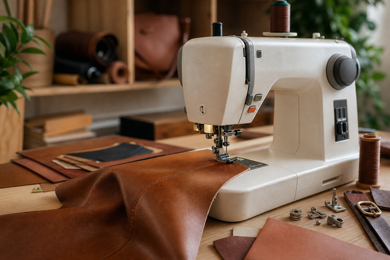 Accesorios y agujas recomendados para coser cuero y polipiel